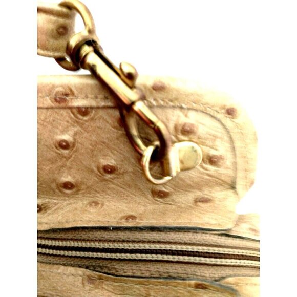 Original By Caprice Faux Ostrich Convertible Shoulder Bag Purse Beige 13 x 12 - Picture 9 of 12